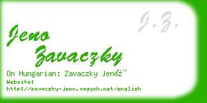 jeno zavaczky business card